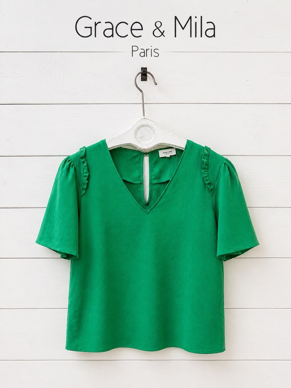GRACE & MILA Green Blouse Size M